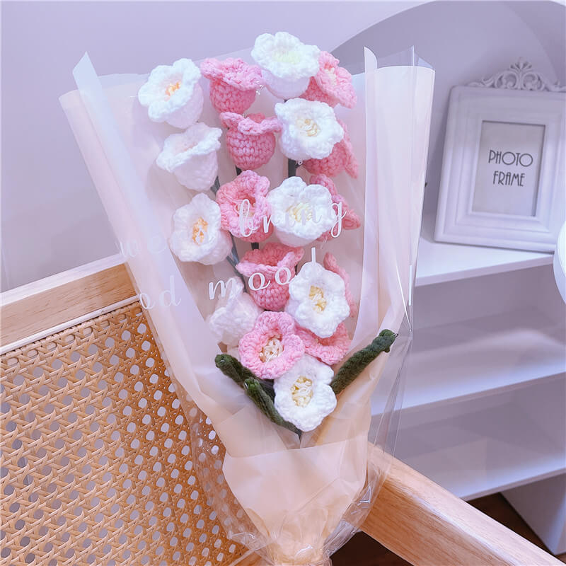 lily valley rose flower Crochet Flowers Bouquet