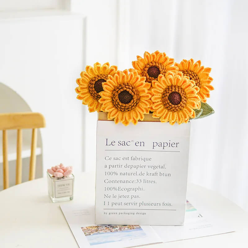 Crochet Bouquet of Flowers | Crochet Double Layer Sunflower