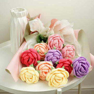 Crochet Bouquet | Mixed Color Crochet Rose